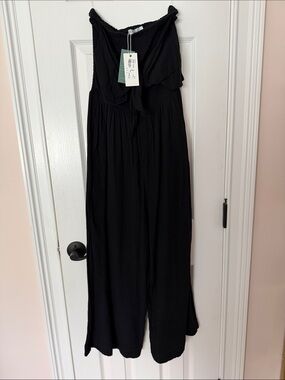 Strapless Black Wide-Leg Jumpsuit